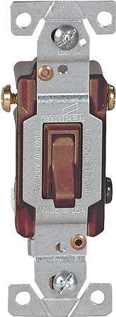 Eaton Wiring Devices 1303B-BOX Toggle Switch, 15 A, 120 V, Polycarbonate Housing Material, Brown